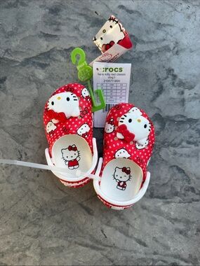 CROCS Kids' Hello Kitty Red & White Classic Clog